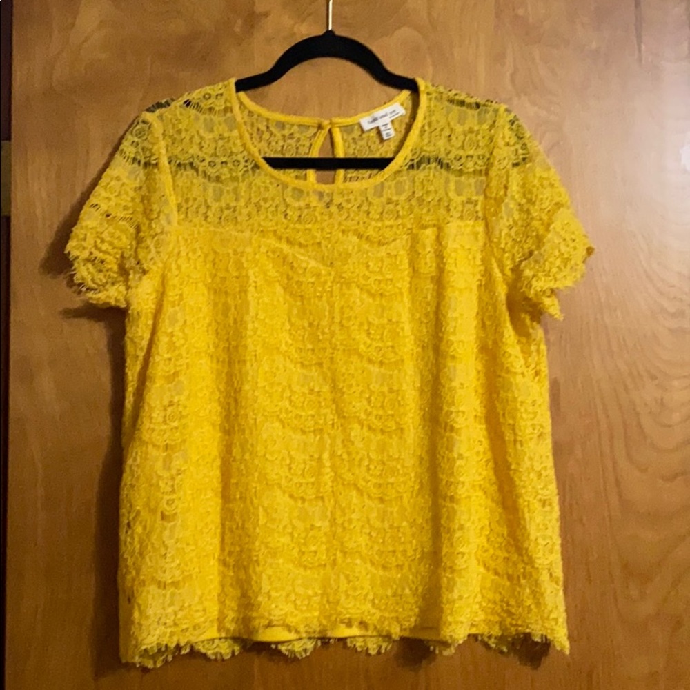 EUC double layer lace shirt sleeve top jrs size xl